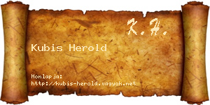 Kubis Herold névjegykártya